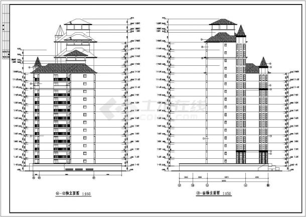 某现代小区多层住宅建筑全套设计施工方案CAD图纸（含设计说明）-图一