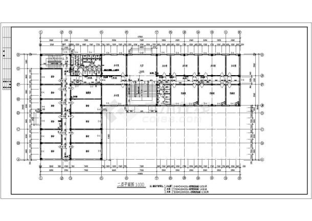 办公楼设计_某集团高层剪力墙结构办公楼设计cad全套建筑施工图（甲级院设计）-图二