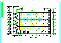 6层框架结构办公楼施工cad设计图-图一