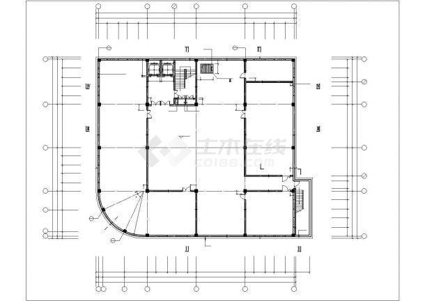 上海市嘉定区某互联网公司4层框架结构办公楼全套平面设计CAD图纸-图一