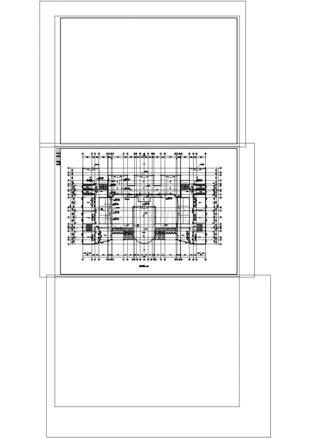 5层中学教学楼建筑施工图cad图纸-图二