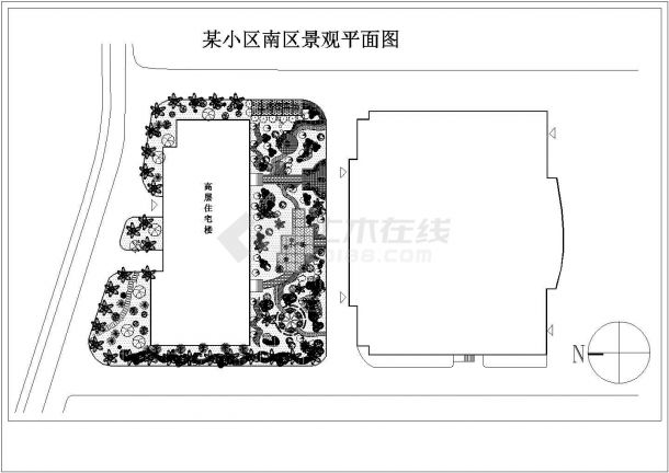 湖北省武汉市某小区景观设计装修CAD图-图二