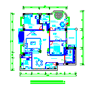 104平米室内cad家庭精装修平立面施工图