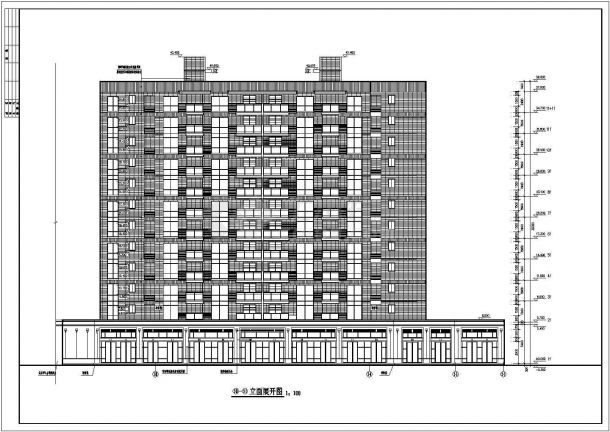 河南省濮阳市某住宅小区3.4楼建筑施工CAD图-图二
