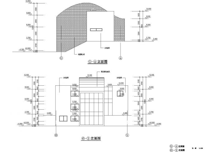 某三层弧形屋顶别墅建筑施工图_图1