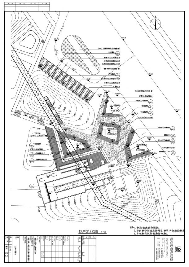 哈尔滨群力新区生态湿地公园景观设计-XS04-1东入口详图CAD图-图一
