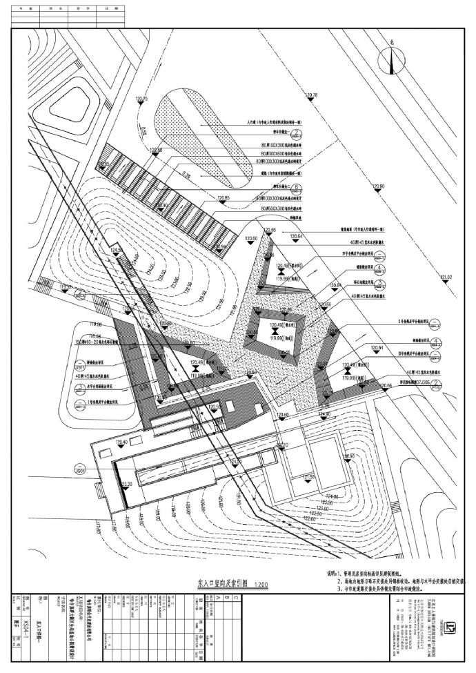 哈尔滨群力新区生态湿地公园景观设计-XS04-1东入口详图CAD图_图1