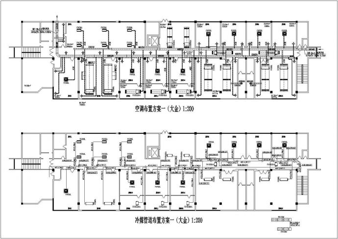 【上海市某装修设计所】三种办公空调cad设计方案_图1