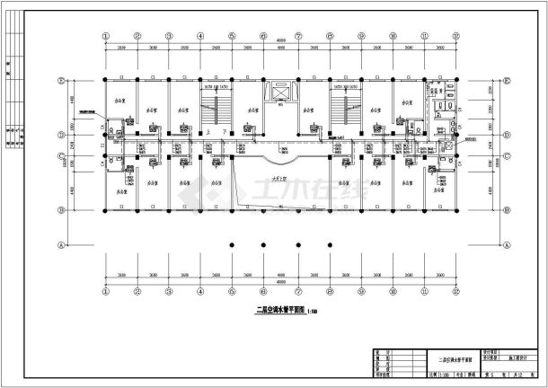 设计研究某商务办公楼中央空调管道设计cad施工图-图一