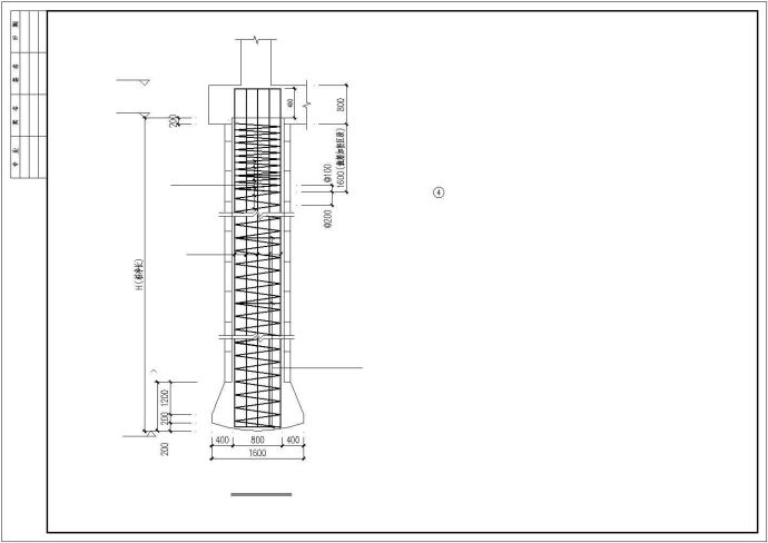 现浇钢筋混凝土扶壁式挡土墙设计图(CAD，4张图纸)_图1