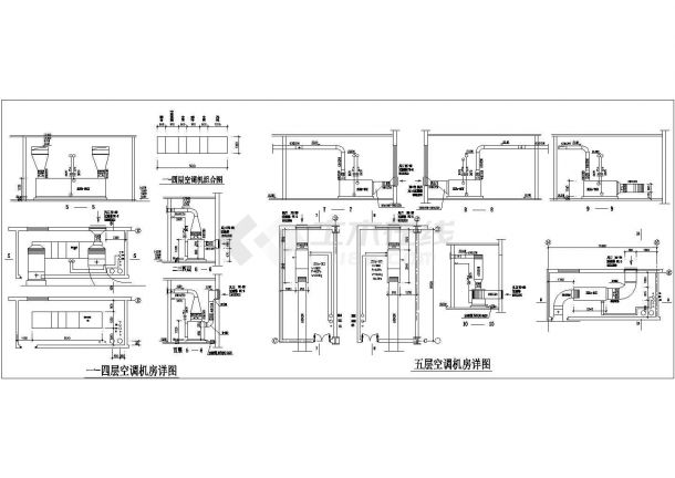 某十四层框架结构宾馆空调CAD图纸设计-图二
