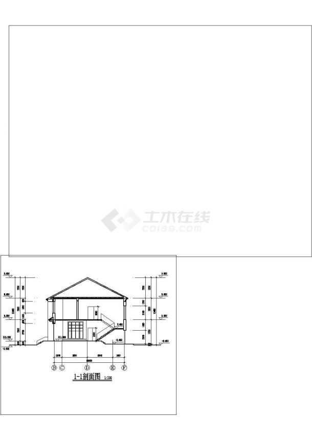  2层别墅建筑方案设计图cad图纸-图一