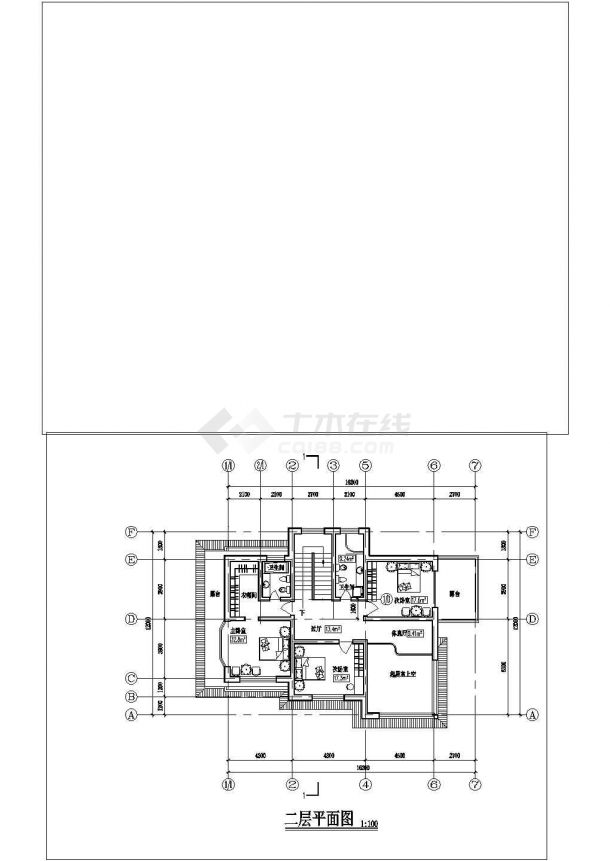  2层别墅建筑方案设计图cad图纸-图二
