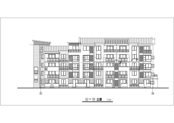 成都市馨苑新村小区6层砖混结构住宅楼全套建筑设计CAD图纸-图二
