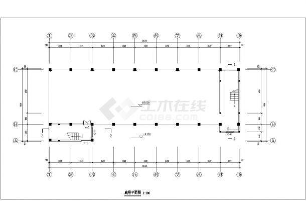 南京市某实验小学6层砖混结构教师住宅楼建筑设计CAD图纸（含天面层）-图二