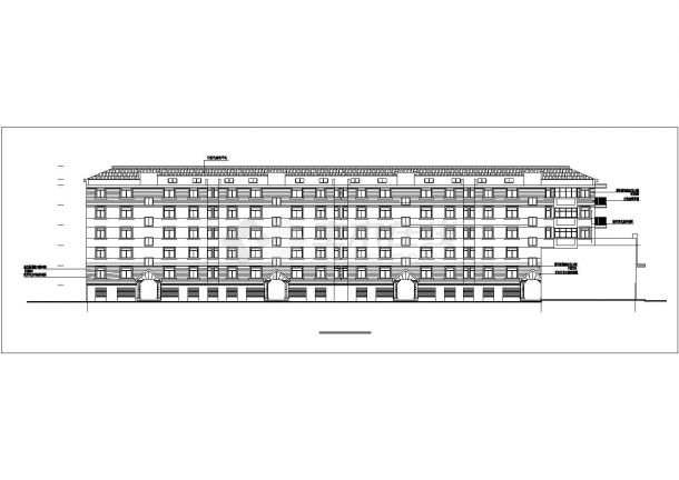 阜阳市锦泰花园小区4300平米5层框架结构住宅楼全套建筑设计CAD图纸-图二