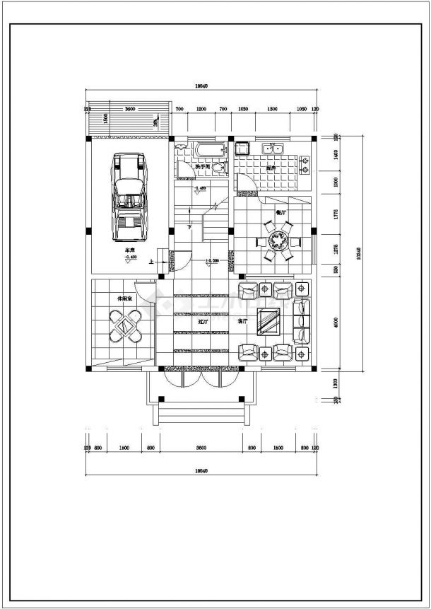 乡村别墅装饰建筑设计CAD图纸-图二