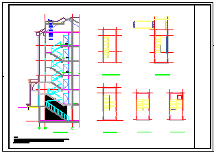 多层住宅楼梯结构整套配筋cad施工详图