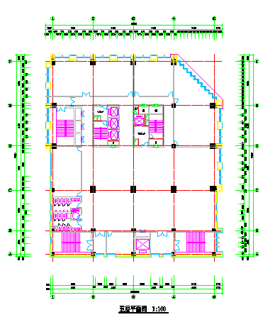 某高层写字楼整套CAD施工图纸附带效果图_图1