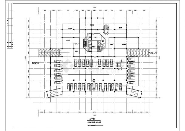 苏州市广济北路某25层框架三星级酒店全套平面设计CAD图纸（含机房层）-图二