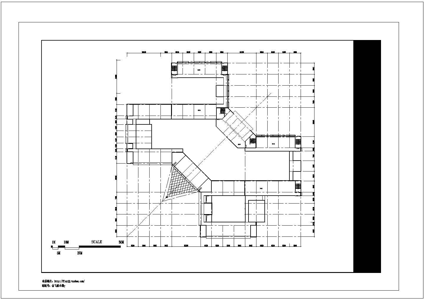 6层高等专科学校教学楼建筑设计图【平立剖 总平】