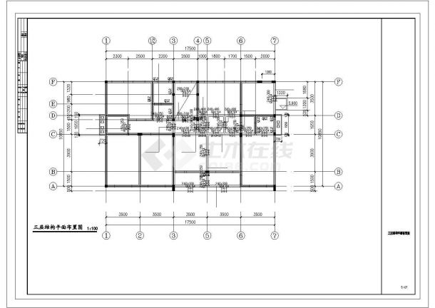 三层砖混结构办公楼全套建筑结构设计图-图一