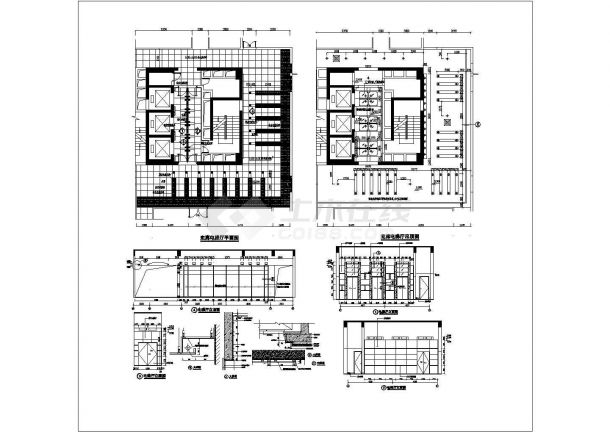 物委办公楼电梯厅装修设计施工图-图一