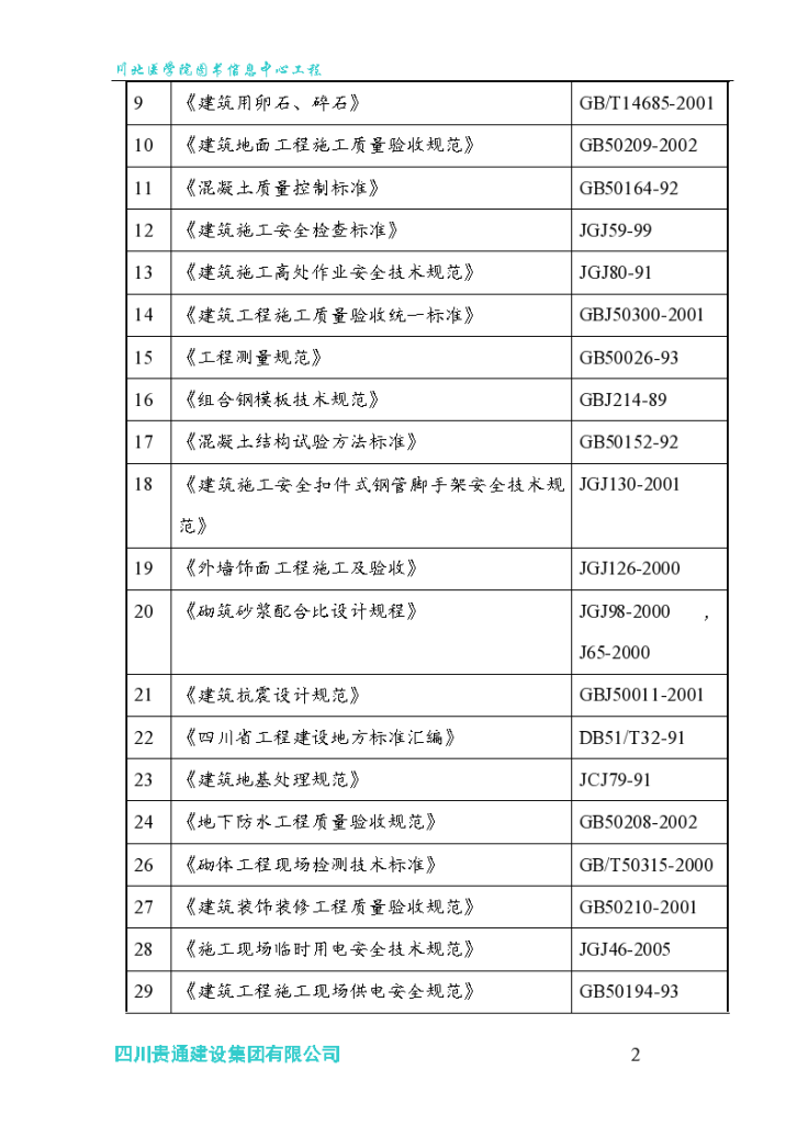 川北医学院图书信息中心工程详细施工组织设计-图二