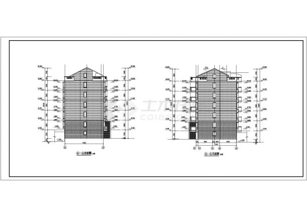 某小区住宅楼建筑设计施工全套方案CAD图纸-图二
