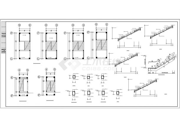 办公楼设计_混凝土框架办公楼结构设计CAD图纸-图一