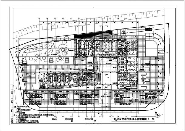某多层办公楼空调通风防排烟系统设计cad施工图（含设计说明，含地源热泵系统设计）-图二