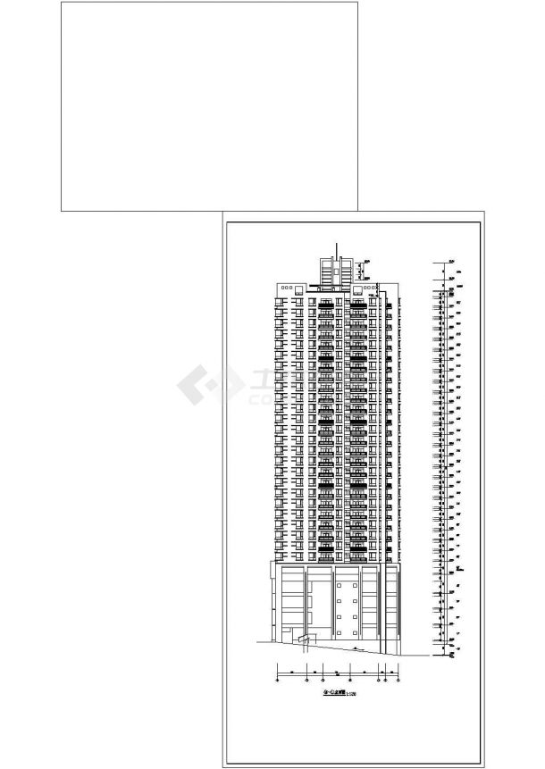 某二线城市30层高层住宅楼建筑工程设计cad祥图-图一