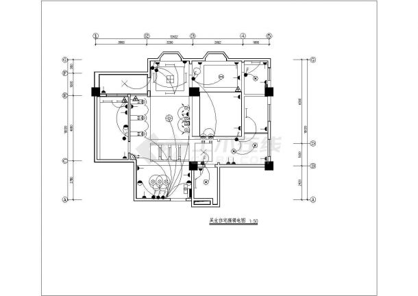 安徽省池州市室内家装设计cad装修平面施工设计图-图二