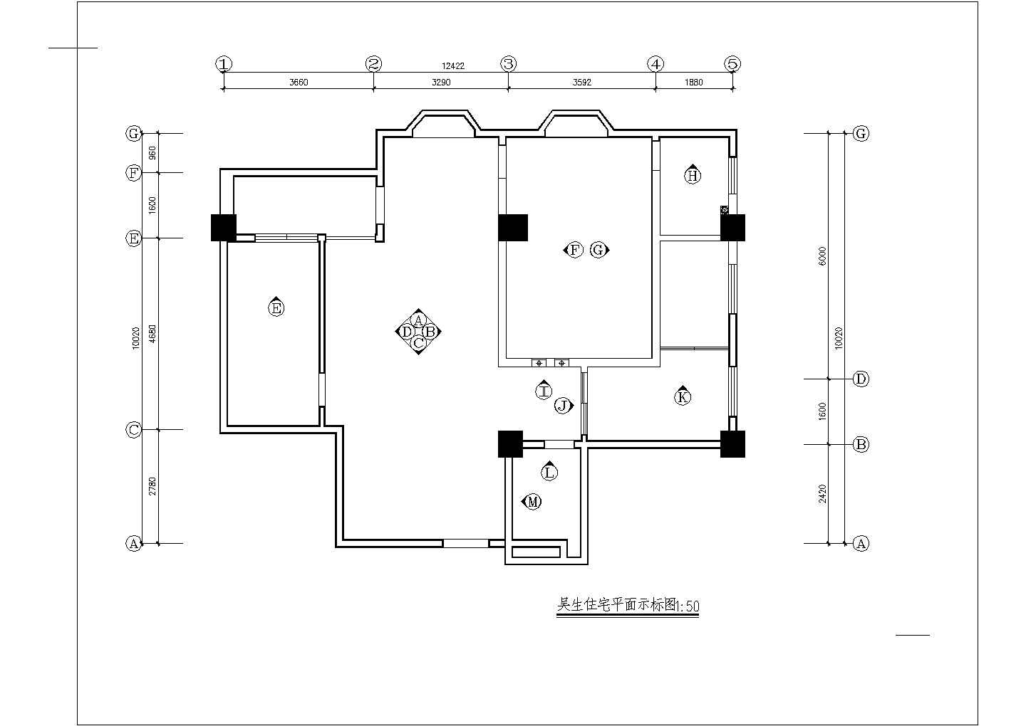 安徽省池州市室内家装设计cad装修平面施工设计图