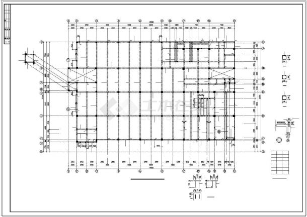 江苏某中学食堂结构CAD设计施工图纸-图一