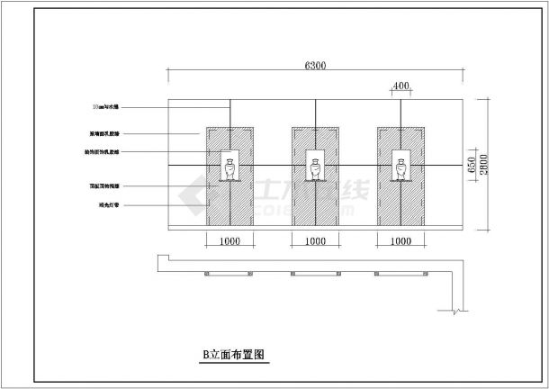 装修设计南京市某室内设计装修cad平面施工方案图纸-图一