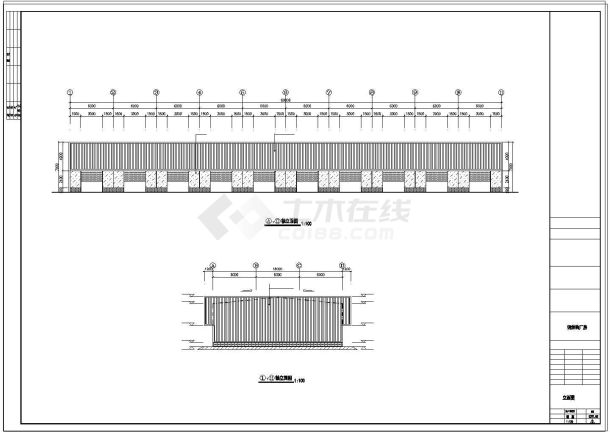 金太阳66米钢结构工程CAD施工图-图二