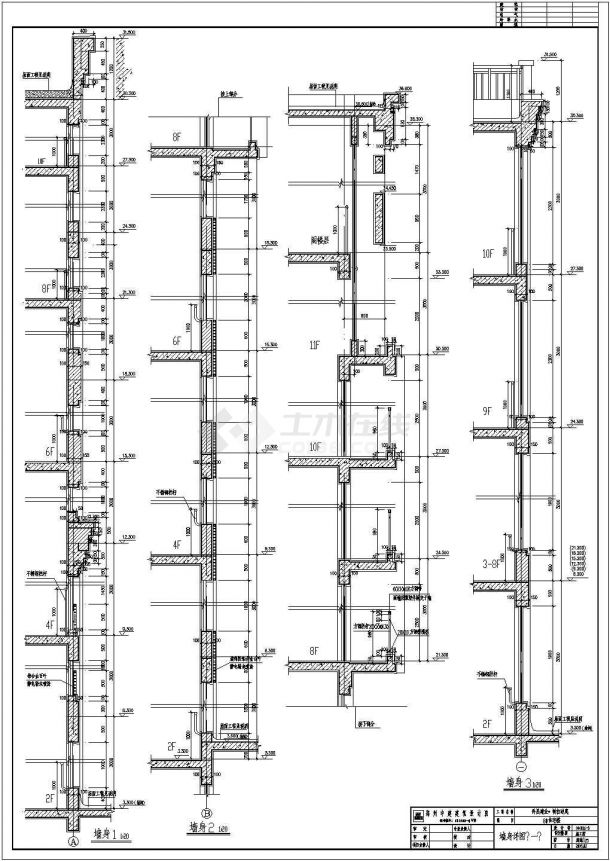 河南省某抗震7度高层小区住宅楼工程设计cad祥图（含构造做法表）-图二