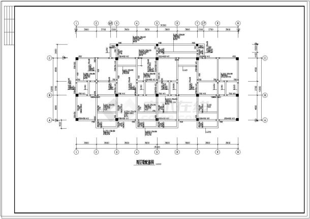 某框架结构商住楼结构设计CAD施工图-图二
