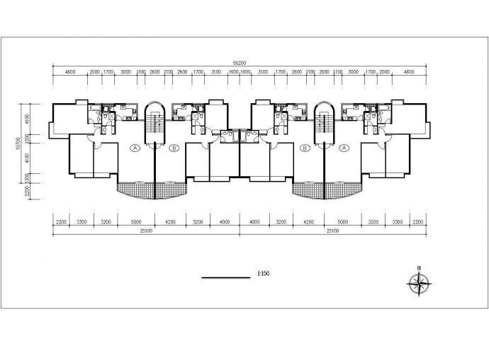 成都市万兴路某社区6层砖混结构住宅楼平立面设计CAD图纸_图1