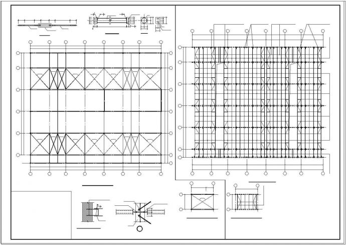 某地汽车展厅4S店钢结构cad设计施工图纸_图1