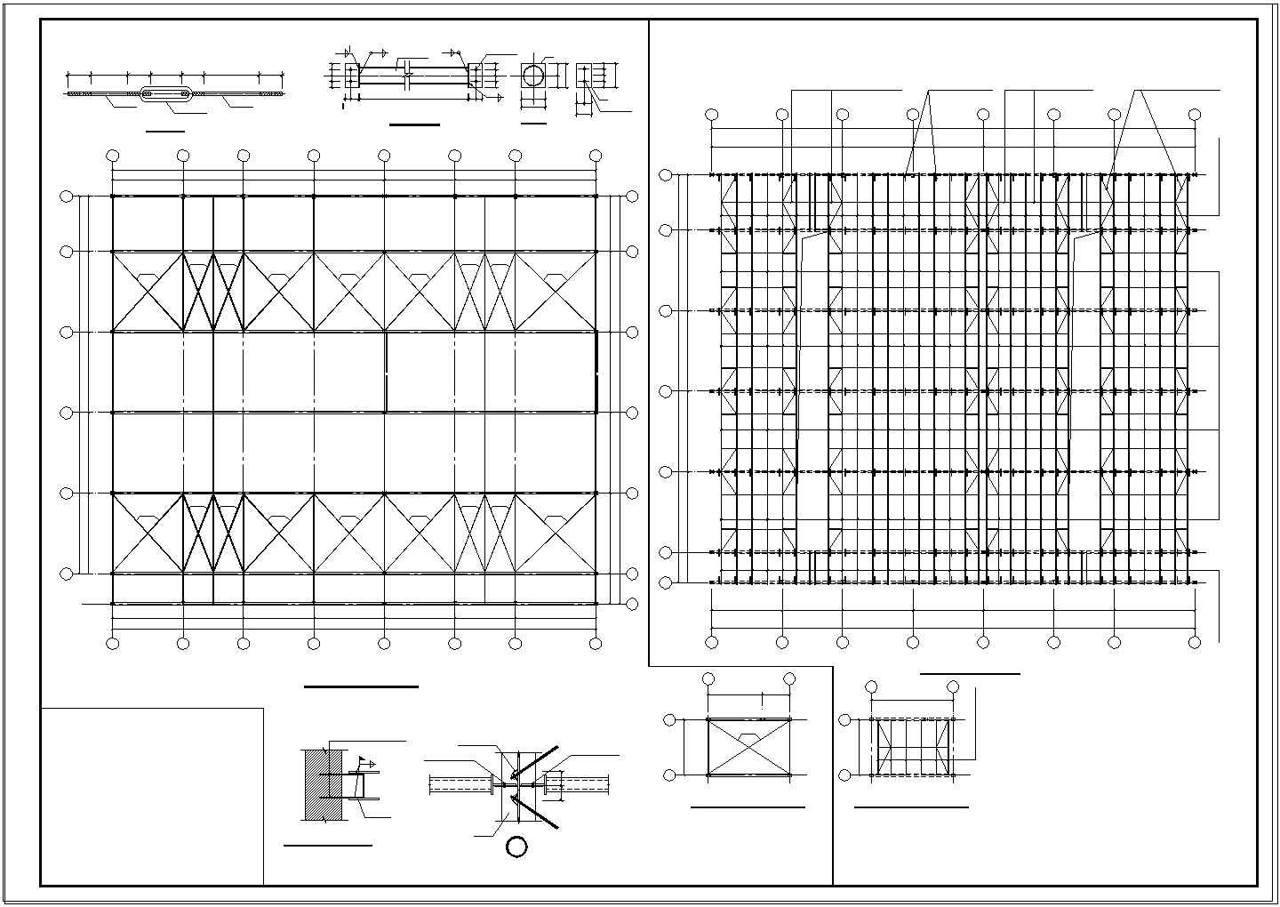 某地汽车展厅4S店钢结构cad设计施工图纸