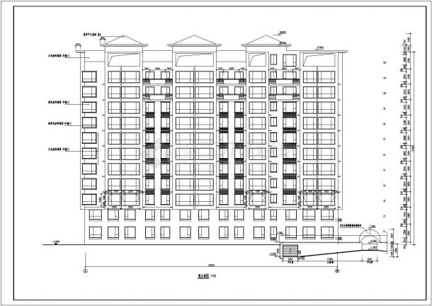 山东某小区地上十一层带阁楼住宅楼方案设计CAD图（含建筑设计说明）-图二