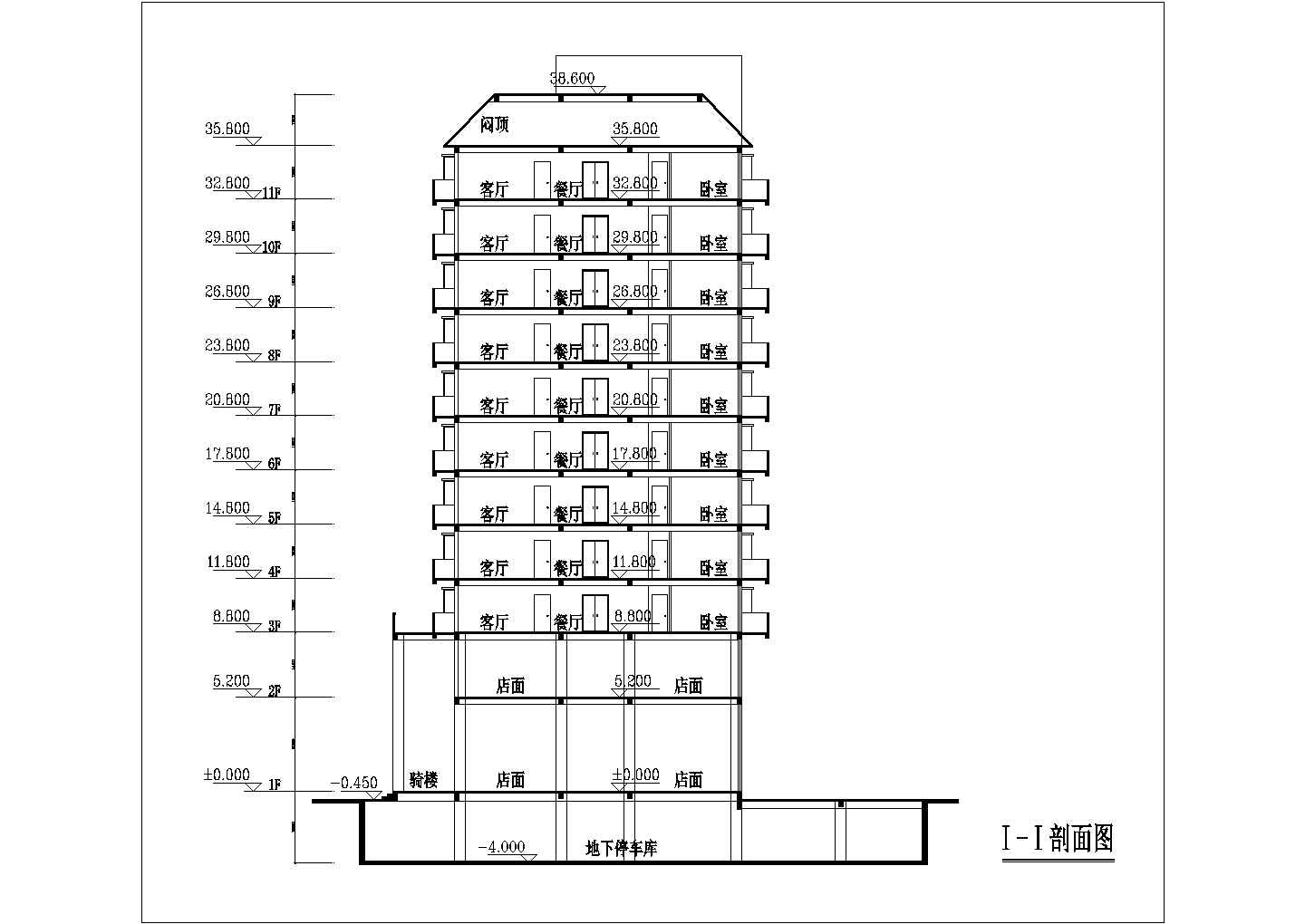 装修设计汉川市某沿街高层商住楼总图