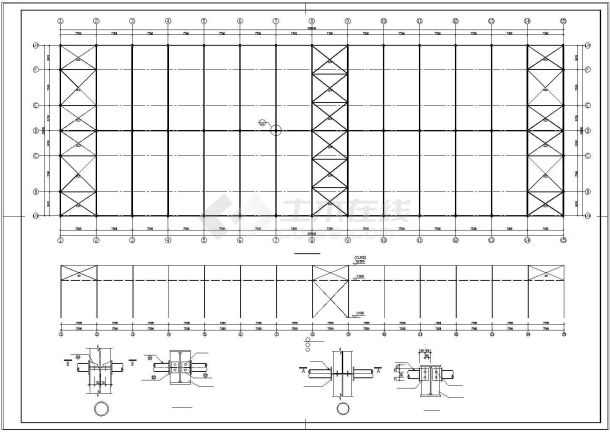 厂房设计_某公司仓库钢结构厂房设计CAD施工图-图一