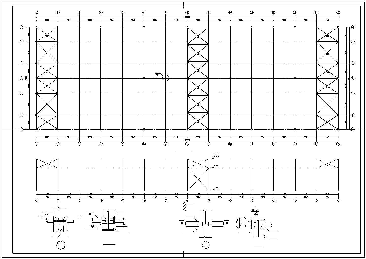 厂房设计_某公司仓库钢结构厂房设计CAD施工图