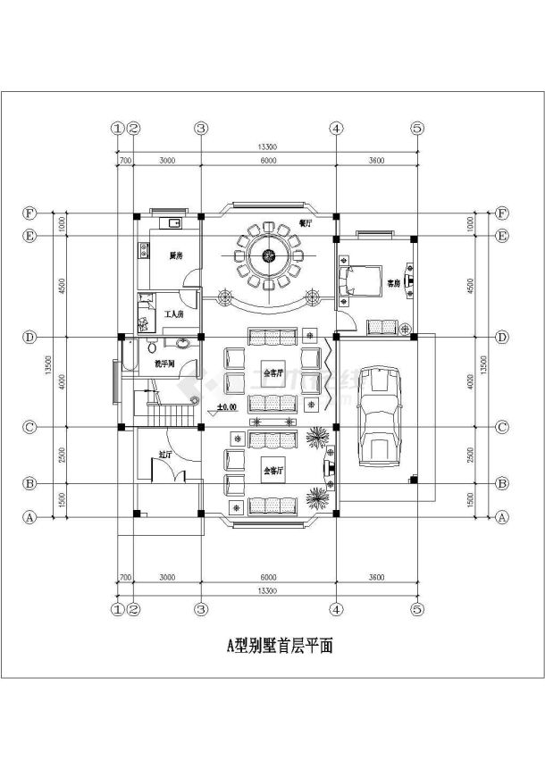 2层别墅建筑设计方案cad 图纸-图二