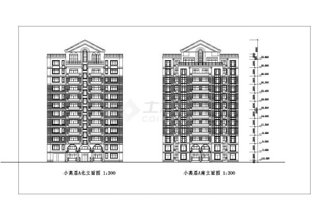 重庆市某小区17层商品房住宅建筑设计平面施工CAD图-图一