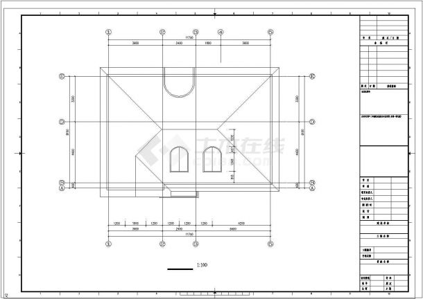  2层上海自建别墅建筑cad设计图-图二