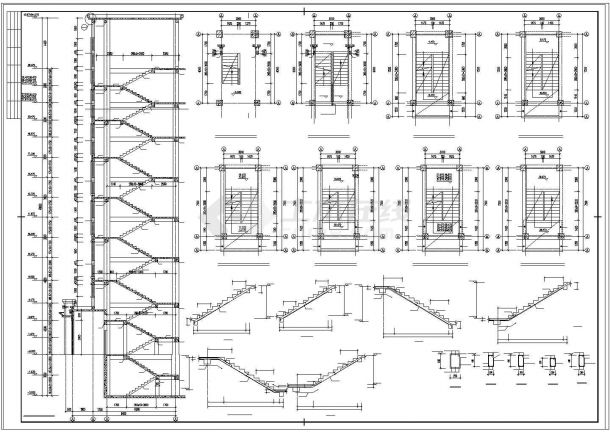 某框架结构高层住宅楼结构设计CAD施工图纸-图二